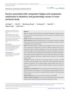 Factors associated with compassion fatigue and compassion satisfaction in obstetrics and gynaecology nurses: A cross-sectional study