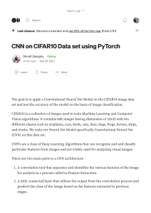 CNN on CIFAR10 Data set using PyTorch   by Shonit Gangoly   Medium