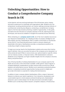 Unlocking Opportunities  How to Conduct a Comprehensive Company Search in UK