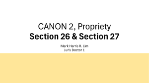 CANON 2, Propriety, Section 26 and 27 Mark Harris Lim