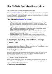 How To Write Psychology Research Paper