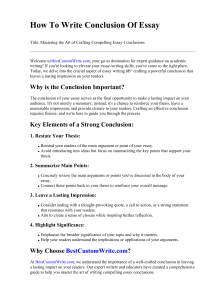 How To Write Conclusion Of Essay