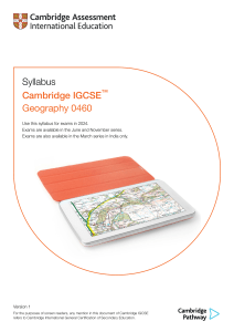 Cambridge IGCSE  Geography 0460 2024 syllabus