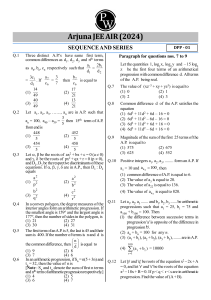 Sequence and Series   DPP 01    Arjuna JEE AIR 2024 ~ (Maths)