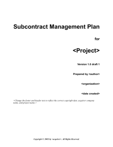 subcontract mgmt plan template