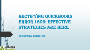 Deal with QuickBooks Error 1603 in no time