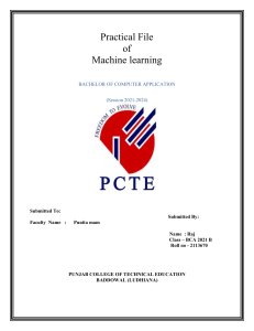 Practical file(machine learning)