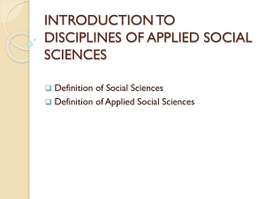 Social Sciences vs Applied Social Sciences