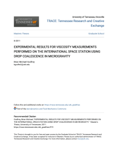 EXPERIMENTAL RESULTS FOR VISCOSITY MEASUREMENTS PERFORMED ON THE
