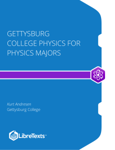 Gettysburg College Physics For Physics Majors