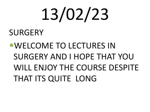 Surgery and surgical nursing Unit 1 July 2022