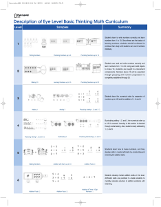 Description of Eye Level Maths Curriculum Chart