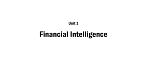 1. Financial Intelligence