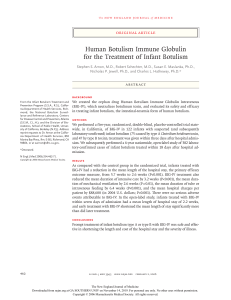 Human Botulism Immune Globulin for the Treatment of Infant Botulism