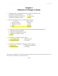 Chapter 5 Statement of Changes in Equity