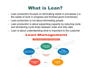 Quality Control - Lean Manufacturing
