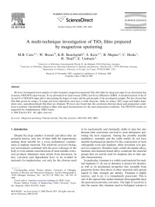 A multi-technique investigation of TiO2 films prepared by magnetron sputtering