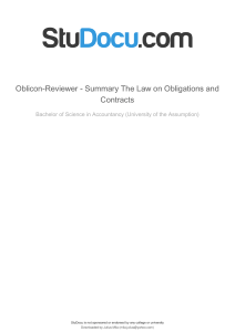 Oblicon reviewer summary the law on obli