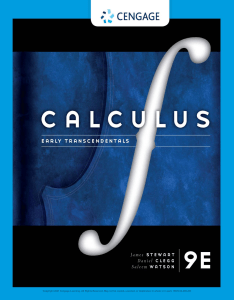 CALCULUS EARLY TRANSCENDENTALS NINTH EDITION JAMES STEWART