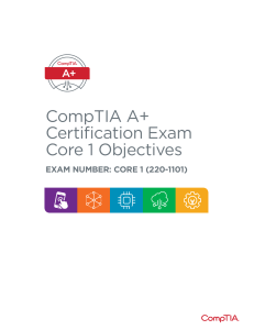 CompTIA A+ Core 1 (220-1101) Exam Objectives