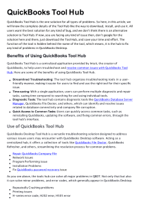 QuickBooks Desktop Error Resolution Help Tool Hub