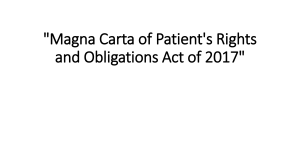 Magna Carta of Patient's Rights and Obligations