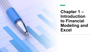 Chapter 1 – Introduction to Financial Modeling and