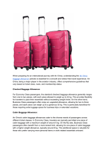 Luggage allowance on Air China