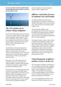 Evaluation of the costgs and benefits of Offshore Wind Energy and its Infrastructure