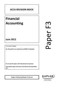 ACCA F3 Revision Mock - Questions J12