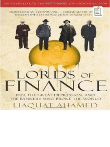 Lords of Finance The Bankers Who Broke t