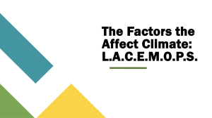 The Factors the Affect Climate LACEMOPS