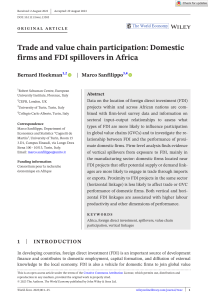 World Economy - 2023 - Hoekman - Trade and value chain participation  Domestic firms and FDI spillovers in Africa