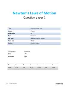 5.3  newtons laws of motion-cie ial physics-theory qp