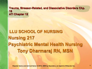 Chapter 16 Trauma, Stressor Related, Dissociative Disorders PPT 2023-1