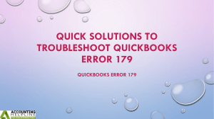 Troubleshooting methods for QuickBooks Error 179