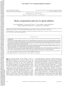 Body composition and size in sprint athletes
