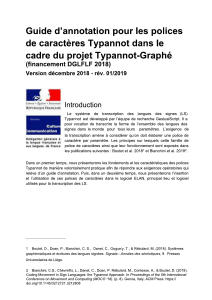 Guide d’annotation pour les polices de caractères Typannot dans le cadre du projet Typannot-Graphé (financement DGLFLF 2018).