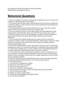 Interview Questions (Behavioral   Technical) - The Bank