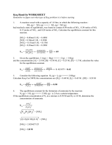 EQUILIBRIUM EQUATION QUESTIONS + ANSWERS