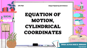13 EQUATION OF MOTION CYLINDRICAL COORDINATES
