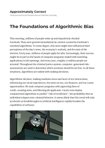The Foundations of Algorithmic Bias – Approximately Correct