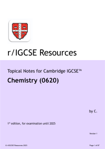 r IGCSE Resources - Chemistry Topical Notes by C.