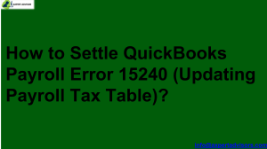 How to Fix QuickBooks Payroll Error 15240