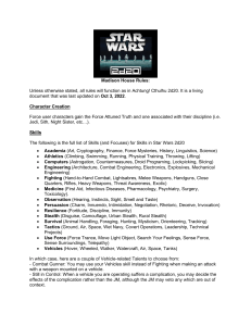 Star Wars 2d20 House Rules Madison Draft Two