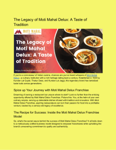 The Legacy of Moti Mahal Delux  A Taste of Tradition