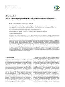 Brain and Language. Evidence for Neural Multifuncionality (Cahana-Amitay y Albert, 2014)