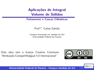 Aplicações de Integral para calcular volume de sólidos (português_BR)