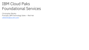 IBM Cloud Paks Foundational Services L1 - 2023-Mar-22