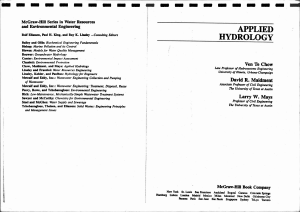 Applied Hydrology Chow 1988